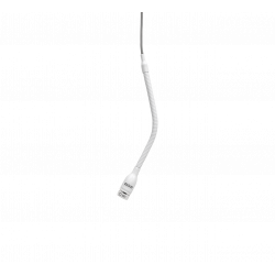 Micrófono mini-condens Cardioide Previo y Adaptador de soporte. Blanco.