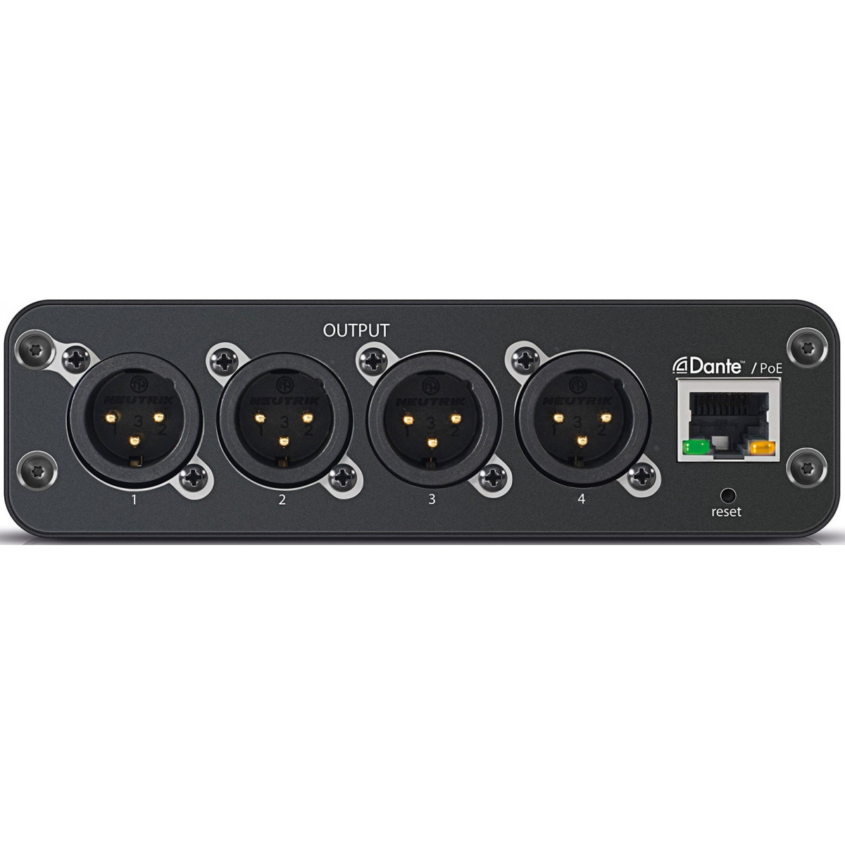Interface de Audio de DANTE a 4 canales analógicos. Conexión XLR