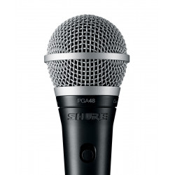 Shure PGA48-XLR-E: Micrófono dinámico vocal con pinza y cable XLR