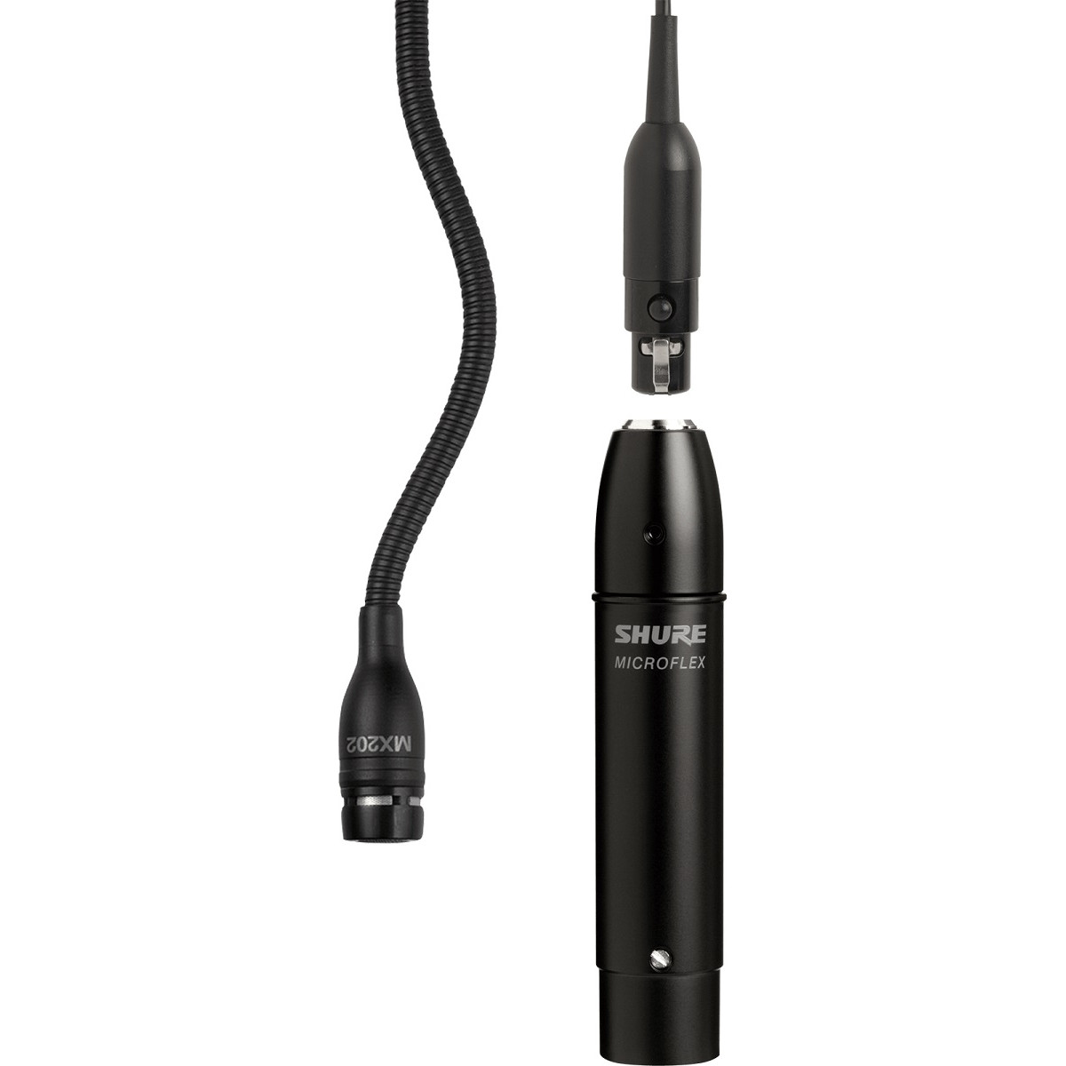 Micrófono mini-condens Cardioide Previo y Adaptador de soporte. Negro.