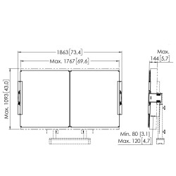 RISE A217 Juego de pizarras blancas de 75" para la solución eléctrica de elevación de pantalla de suelo-pared RISE (blanco)