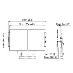 RISE A216 Juego de pizarras blancas de 65" para la solución eléctrica de elevación de pantalla de suelo-pared RISE (blanco)