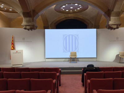 Remodelación de la Sala Auditori del Palau de la Generalitat de Catalunya con la instalación de un panel LED Philips